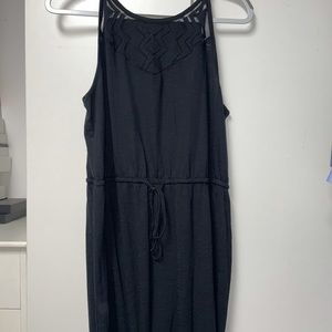 Mossimo maxi dress black, sheer Aztec design neck